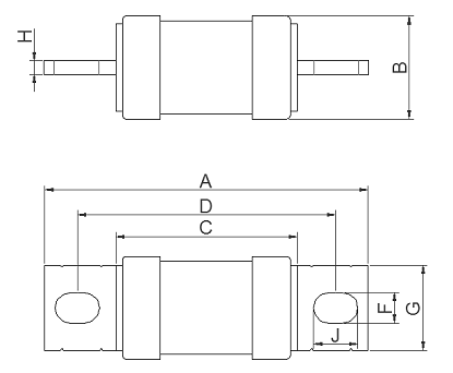 EV fuse dimension in milimeter